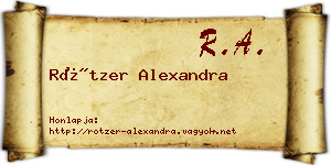 Rötzer Alexandra névjegykártya